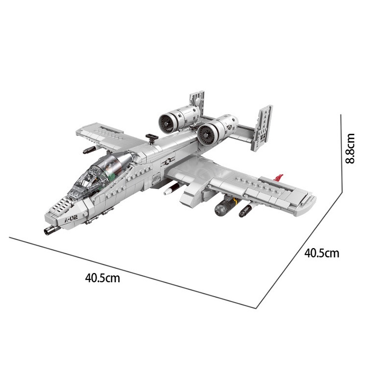 961 Mô Hình Lắp Ráp Máy Bay Chiến Đấu MOC WW2 A-10 Thunderbolt Hog Mới