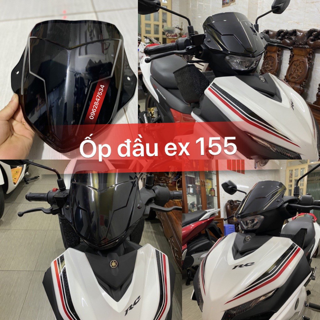 Ốp đầu  cho exciter 155vva - mão ex 155 - chắn gió ex155 màu đen bóng mẩu V1 - dochoixemay