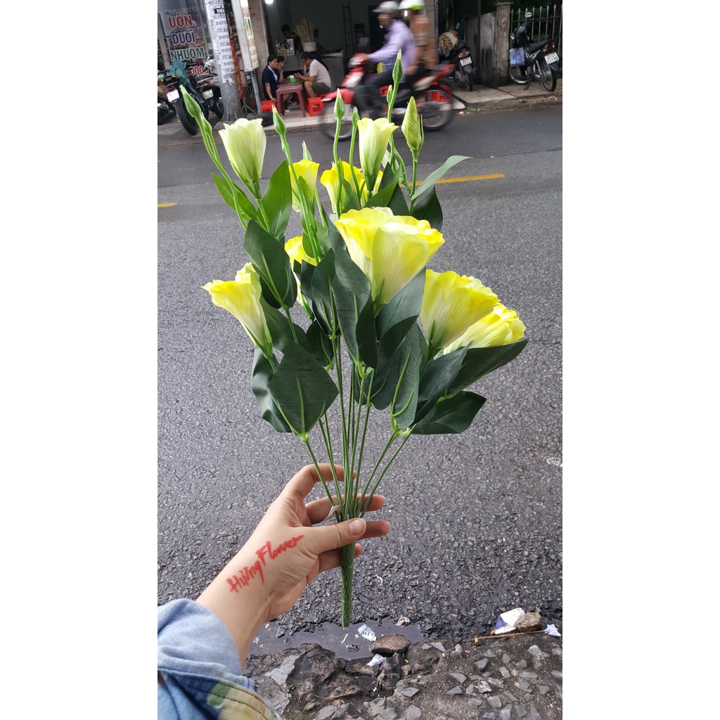 1 bụi Hoa cát tường giả 12 nhánh - Hoa giả - Hương Flower