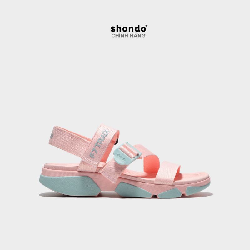 Sandals Shondo F7 Track hồng phấn đế trắng F7T0071