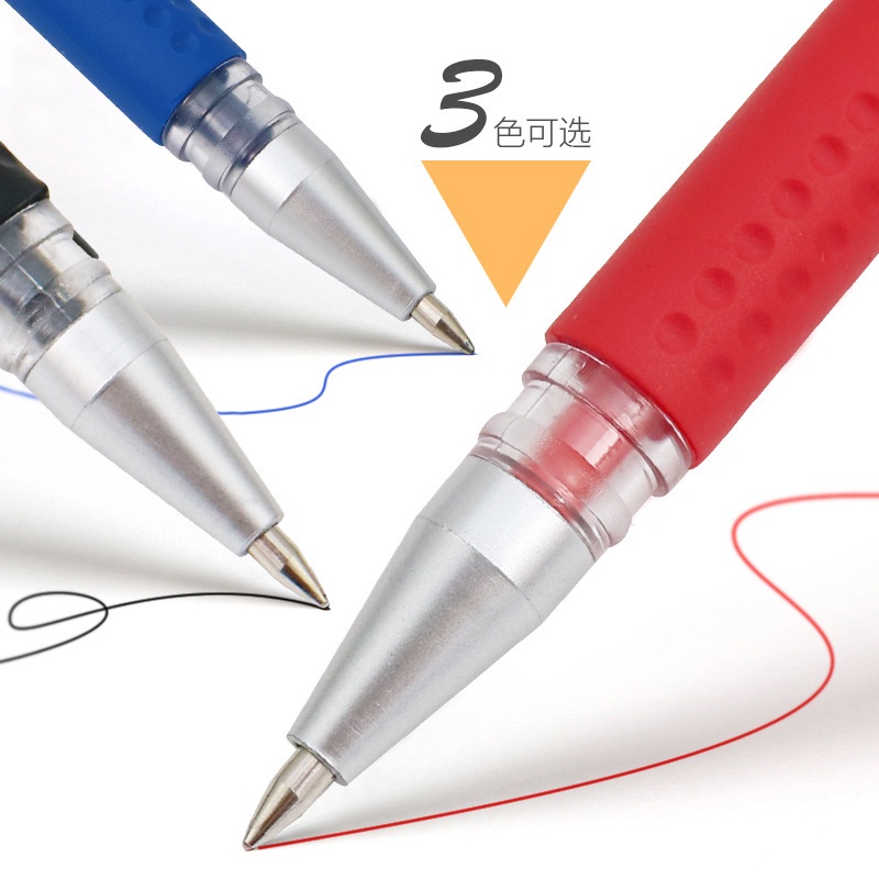 Set 3 Bút Bi + 10 Ruột Bút Bi Thay Thế Ngòi 0.5mm Màu Đỏ Đen