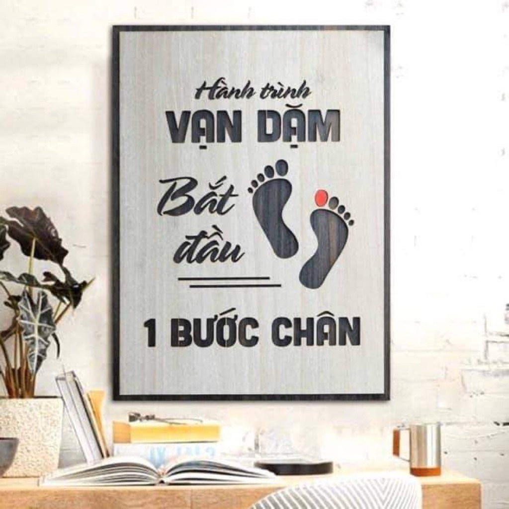 [ 25 mẫu ] Trang slogan treo tường bằng gỗ trang trí Văn Phòng tạo động lực dầy 9mm