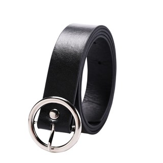 Thắt Lưng Da PU Khóa Tròn Màu Trơn Kiểu Cổ Điển Thời Trang Cho Học Sinh