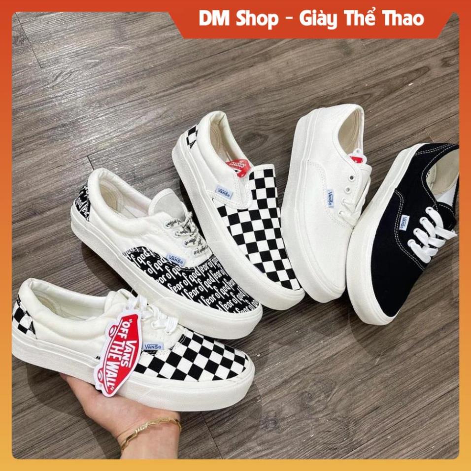 Giày Thể Thao VANS Đen Old VAULT , Giày Sneaker nam nữ Van Lười Caro