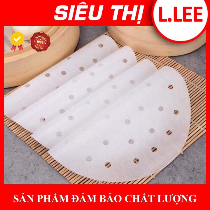 Giấy nến đục lỗ cho nồi chiên không dầu nướng bánh hấp bánh bao há cảo loại 20 cm 23 cm 50 tờ