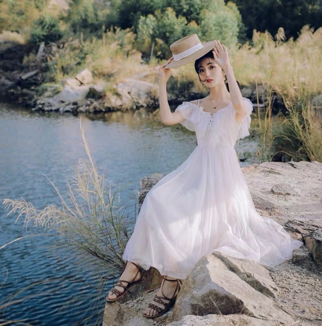 Đầm công chúa 2 dây trễ vai Ulzzang HQ 🌨 | BigBuy360 - bigbuy360.vn