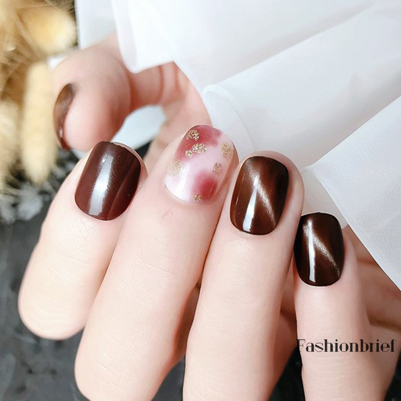 [Hàng mới về] Bộ 24 Móng Tay Giả Ngắn B143 Kèm Keo Dán Tiện Lợi