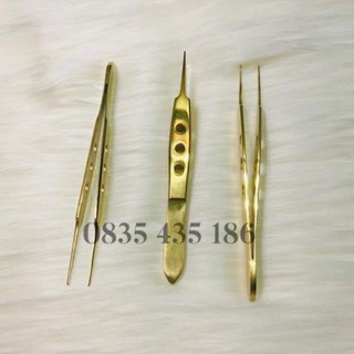 Nhíp 3 lỗ vàng cao cấp có mấu