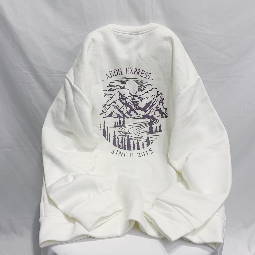 Áo sweater nỉ bông tay dài unisex homies in hình Mountain | BigBuy360 - bigbuy360.vn