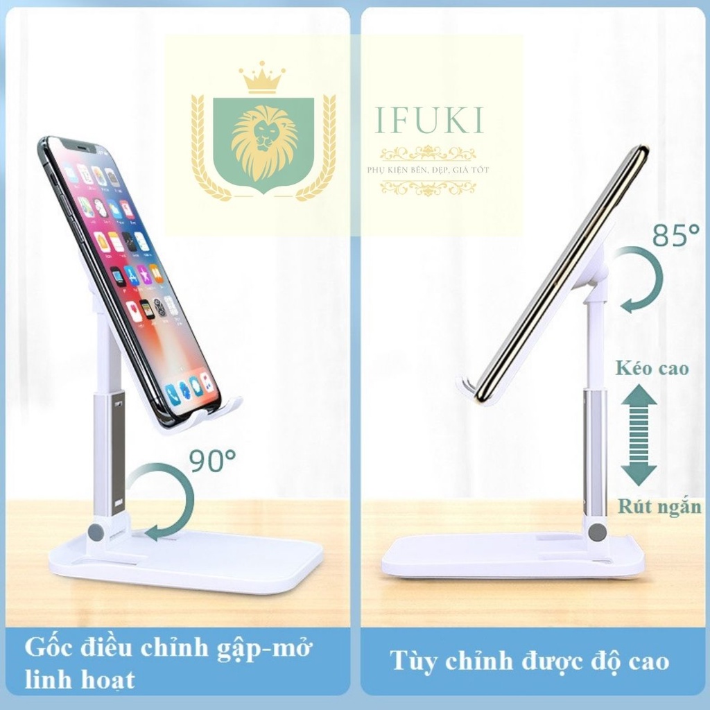 Giá đỡ điện thoại , ipad , máy tính bảng . Bản nâng cấp thế hệ mới , gấp gọn , cầm tay , dùng để bàn – IFUKI