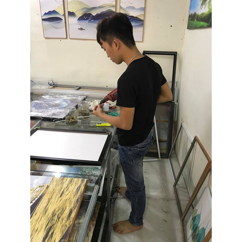 Tranh vải Canvas hoa đào