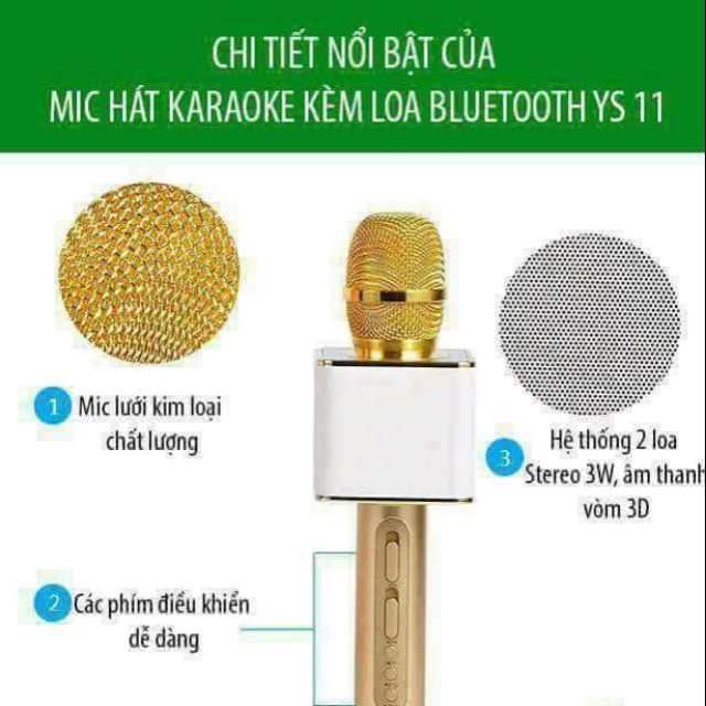 Mic hát karaoke kết nối bluetooth YS11