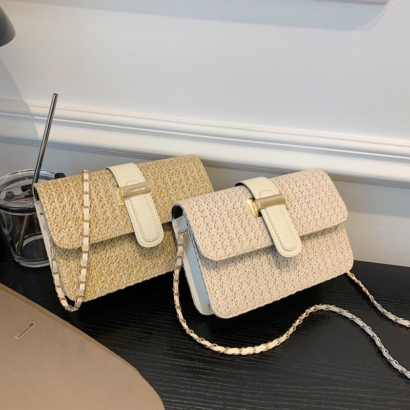 Túi cói Đan Lát Hình Vuông Nhỏ Đơn Giản Thời Trang Xu Hướng Mới