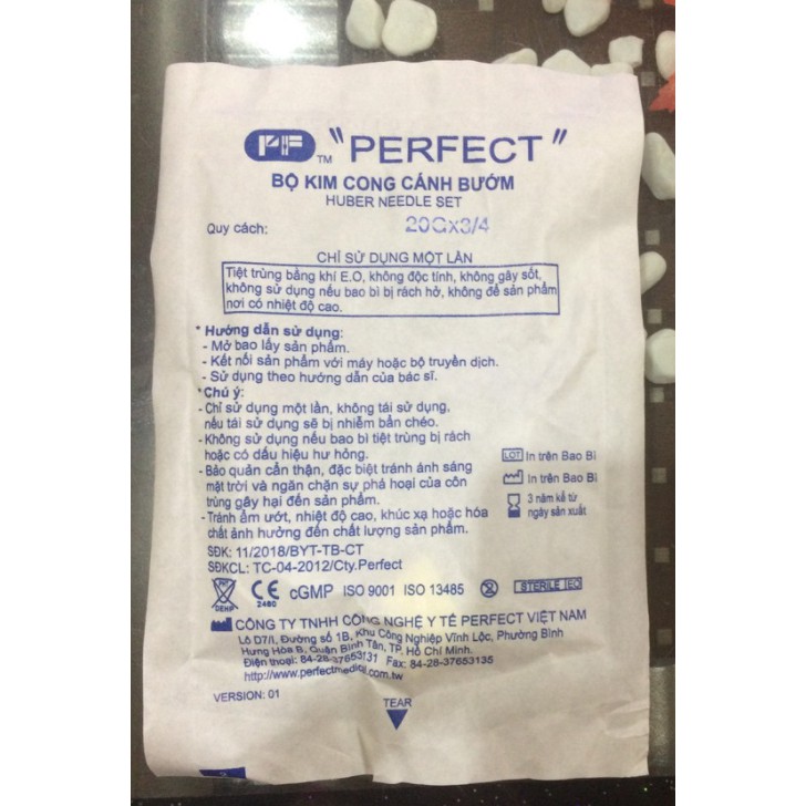 [Chính hãng] [Gía siêu rẻ] Kim buồng truyền, kim cong cánh bướm Perfect, tiêm truyền tĩnh mạch, thép không gỉ, cao cấp