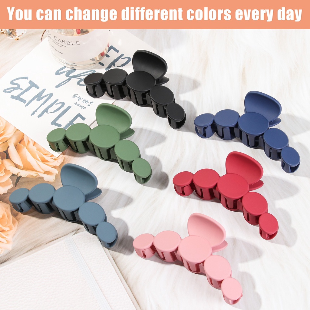 BJIA 6 Colors Available Big Hair Clips Women and Girls Strong Hold Hair Claw Clips Hair Styling Accessories for Thick Thin Hair Fashion Non Slip Large