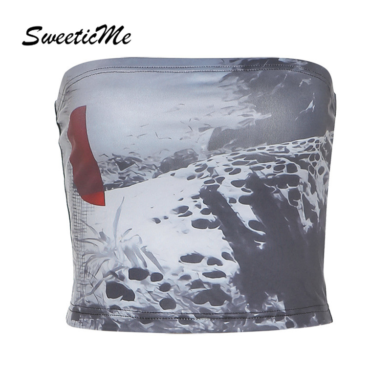 Áo Lửng Ngắn Tay In Họa Tiết Gợi Cảm Dành Cho Nữ 2021