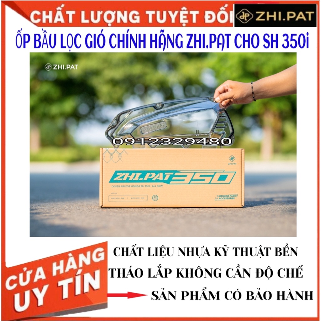 Ốp Bầu Gió (Ốp Pô E) Màu Đen Khói Và Trắng Trong Suốt, Hàng Chính Hãng Zhi.Pat Cho Honda SH 350i