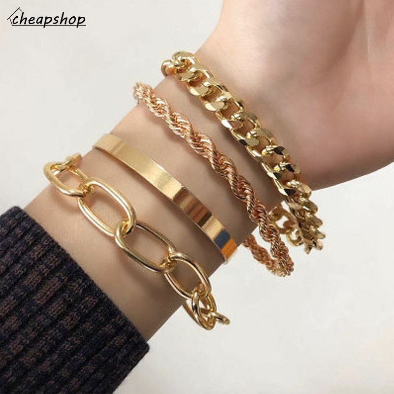 iF YOU Set 4 Vòng Tay Mạ Vàng Sang Trọng Cho Nữ