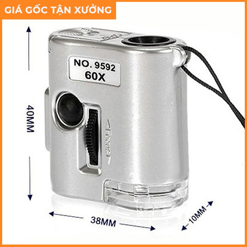 Kính lúp mini 💗𝑭𝑹𝑬𝑬𝑺𝑯𝑰𝑷💗 Kính lúp 60X có đèn led, Kiểu dáng nhỏ gọn