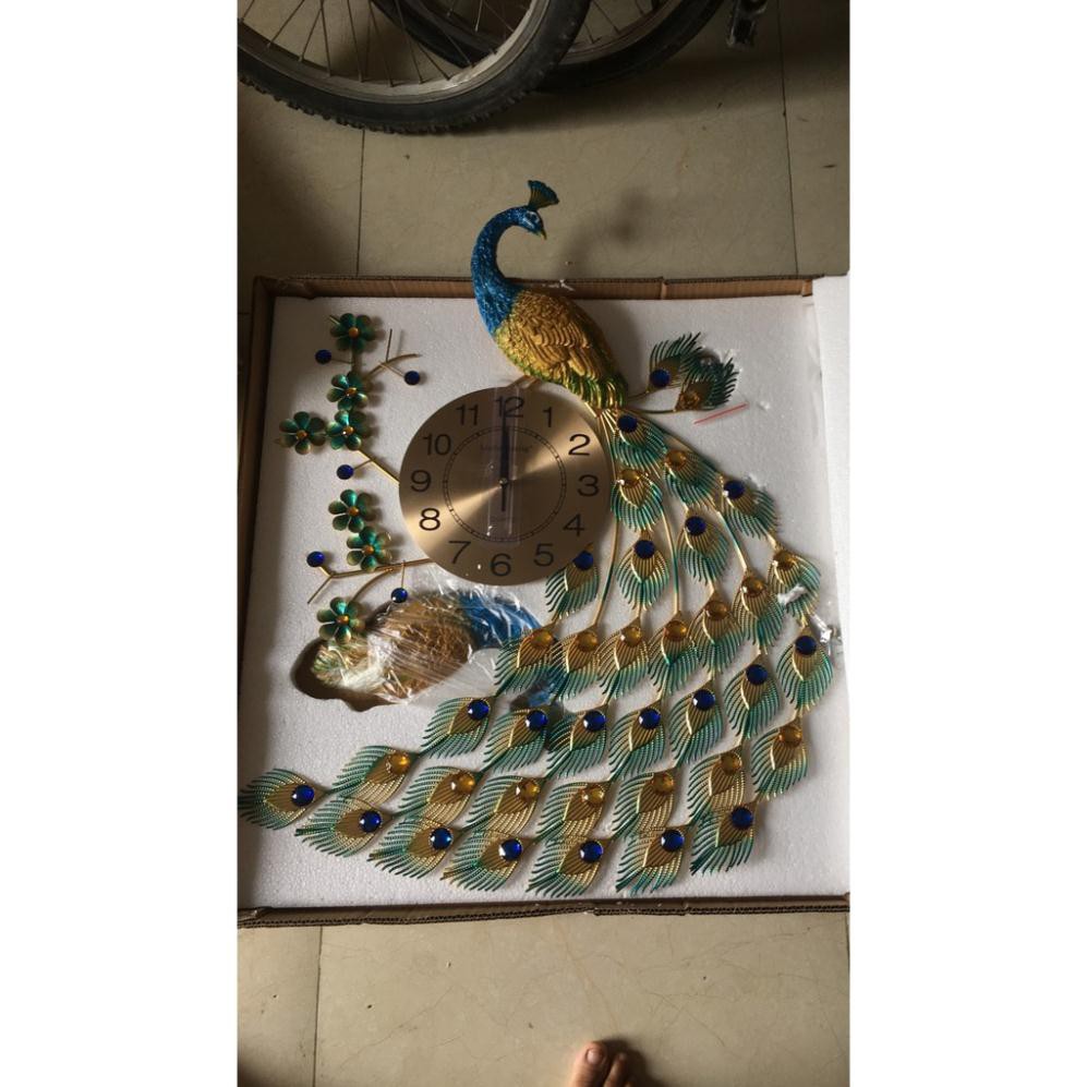 Đồng Hồ Treo Tường Trang Trí Phòng Khách Chim Công TT053