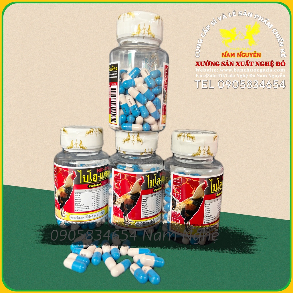 BIO CAL Thái Lan Hủ 100 viên bổ sung canxi, cứng xương, khỏe gân gối cho gà
