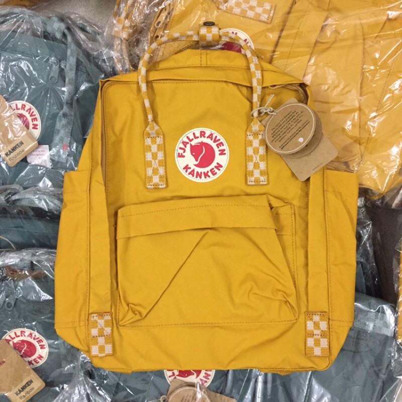 Balo Kanken Classic - Ochre Chess-Pattern  - Size Laptop 14”, phù hợp đi học, đi làm và du lịch