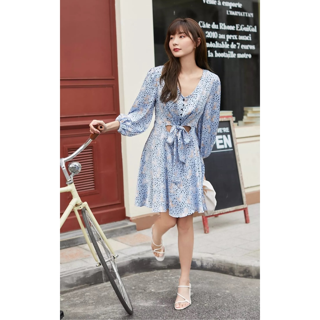 Vero Moda Đầm Chữ A Thắt Eo In Họa Tiết Hoạt Hình tay lỡ 3/4 Cho Nữ 32127C002