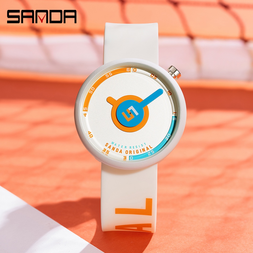 Đồng hồ thể thao Sanda P1109-4 mặt tròn chống thấm nước màu trơn thời trang
