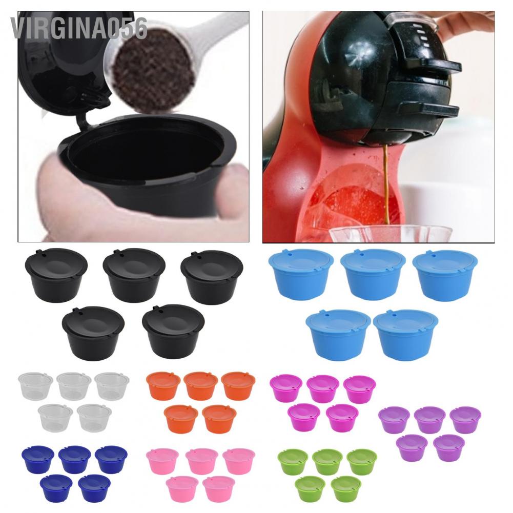 Hàng Hot 5 cái 50ml Viên nén cà phê Cốc lọc có thể tái sử dụng với Muỗng cho Máy DOLCE GUSTO Hàng giao ngayVirgina056