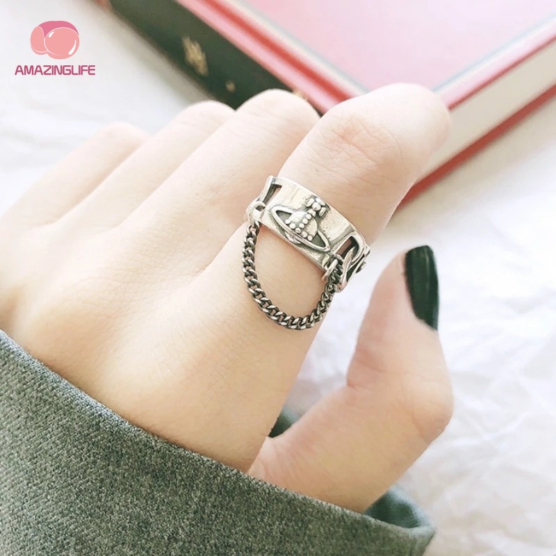 Nhẫn Hở Bằng Hợp Kim Phối Dây Xích Phong Cách Gothic Thời Trang Cho Nam / Nữ