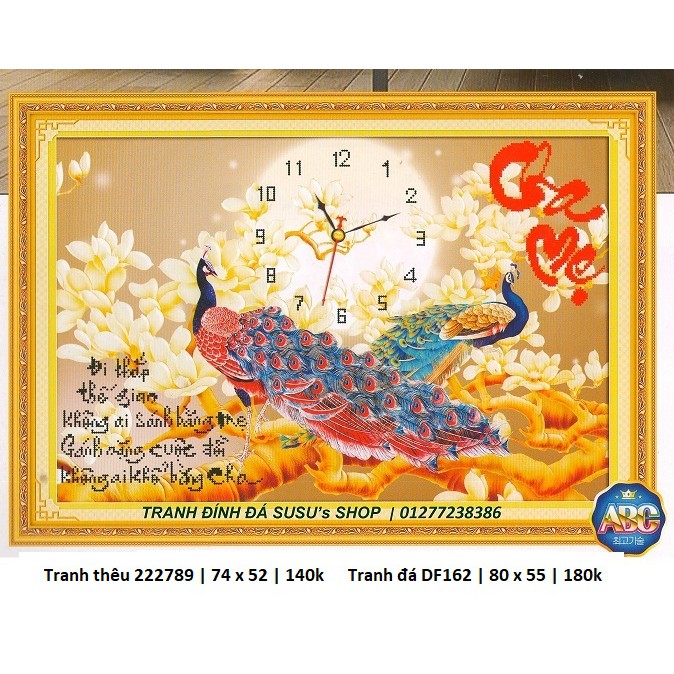 Tranh đính đá cha mẹ DF162 (KT: 80 x 55 cm)