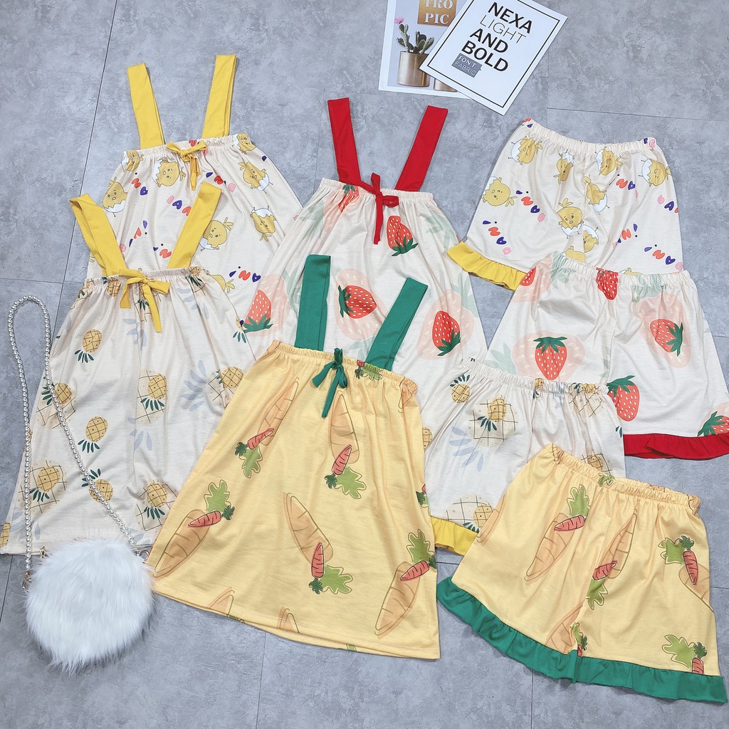 [Mã FAMAYWA giảm 10K đơn 50K] Bộ Ngủ 2 Dây Hoa Quả Siêu Dễ Thương | BigBuy360 - bigbuy360.vn