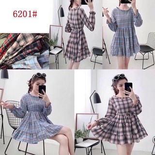 (Ảnh thật) Đầm baby doll caro (Đầm bầu)