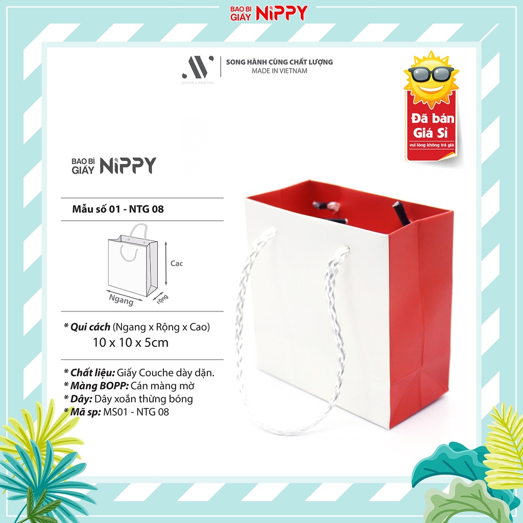 50 cái - Túi giấy nhỏ NIPPY đựng son, nước hoa mini, mỹ phẩm nhỏ,  phụ kiện handmade, mỹ phẩm nhỏ quà tặng, quà cưới