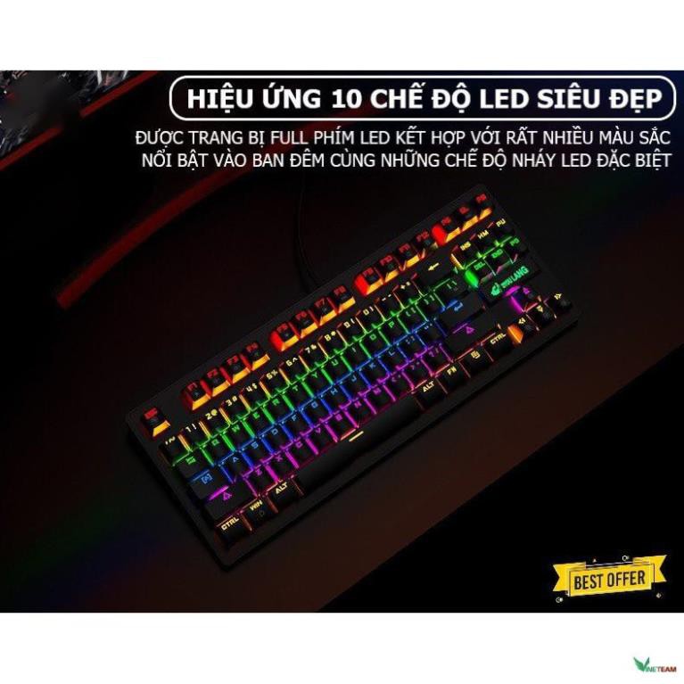 ZIYOU LANG K2 - Bàn phím cơ K2 PRO 87 phím, bàn phím máy tính chơi game có dây Led Nhiều Chế Độ Khác Nhau -dc4371