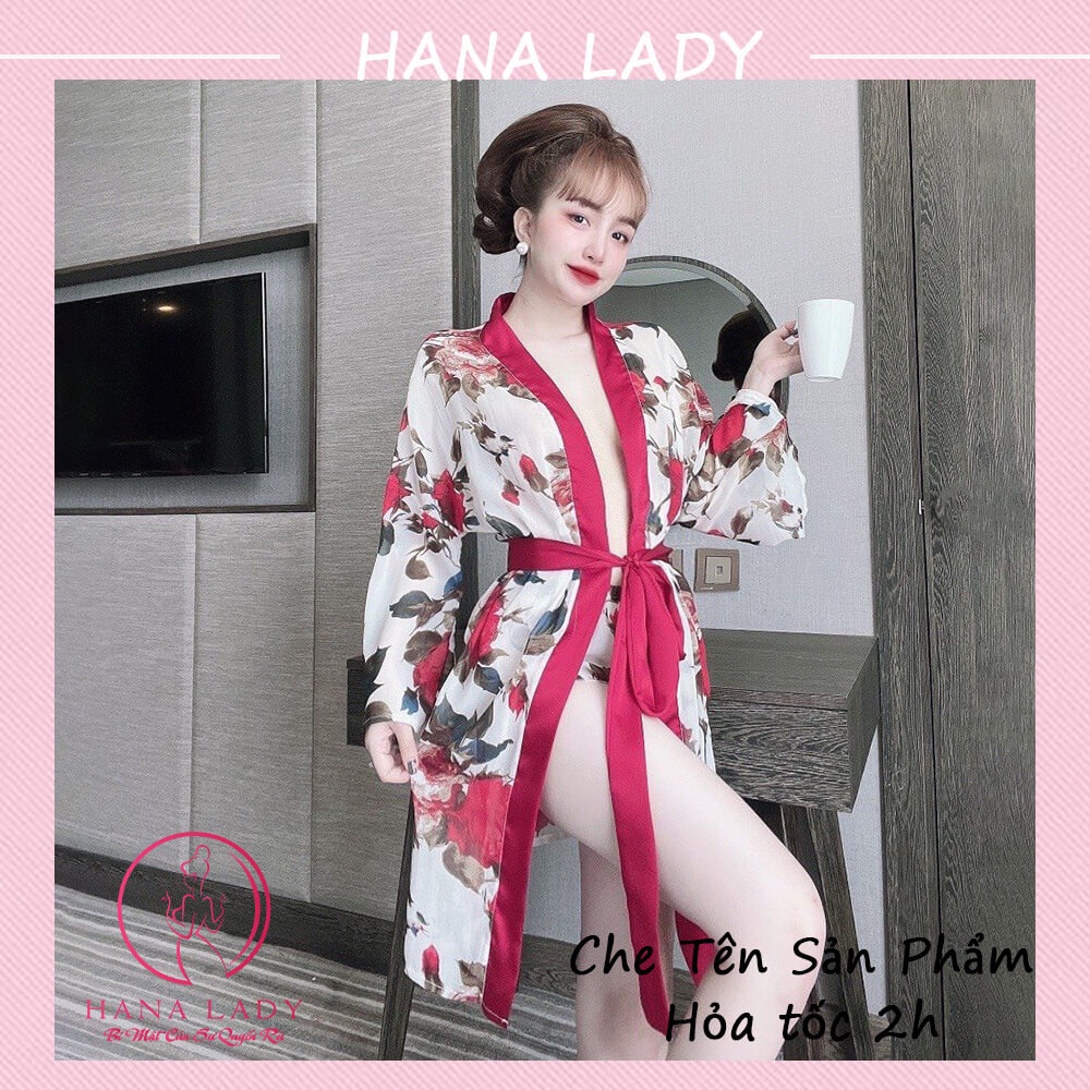 Váy ngủ xuyên thấu - áo choàng ngủ gợi cảm kèm quần chip nữa mông sexy VN480