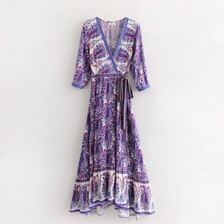 Đầm tole vạt chéo boho siêu hot