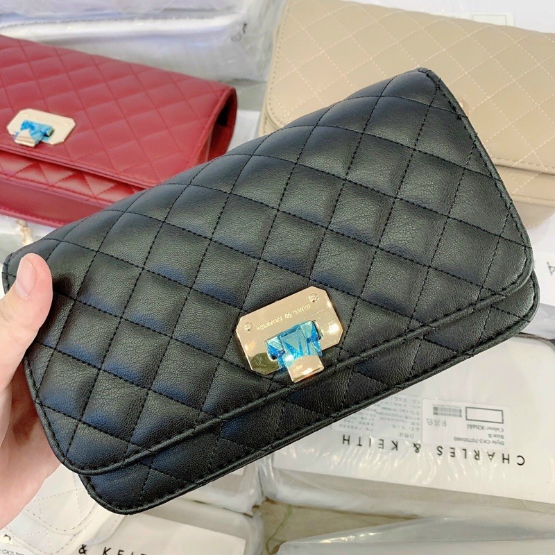 Túi Xách Nữ Đeo Chéo Chần Ô khoá Gập nobox