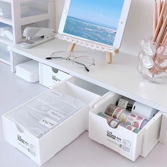 Hộp kệ ngăn kéo mini decor bàn học Slim Drawer Box