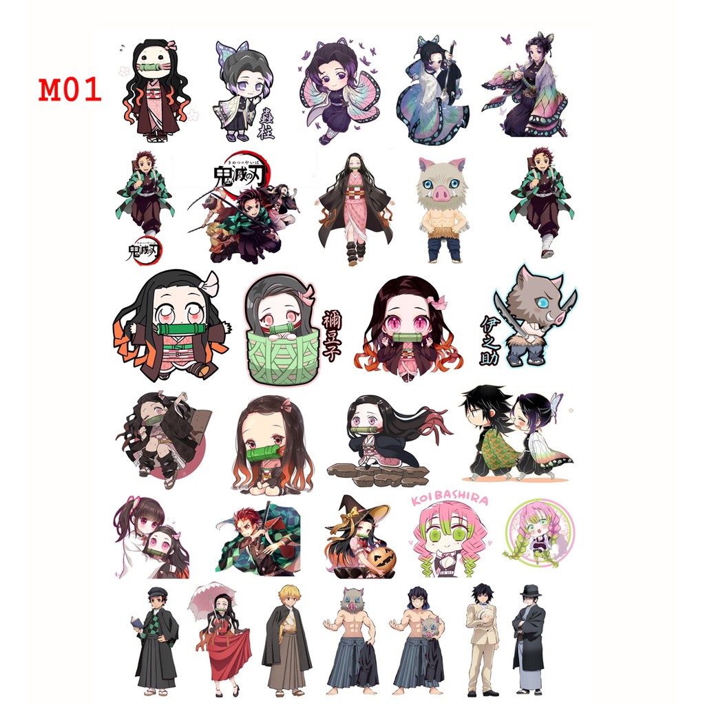 Sticker hình dán Sticker anime Manga Kimetsu No Yaiba Thanh gươm diệt quỷ
