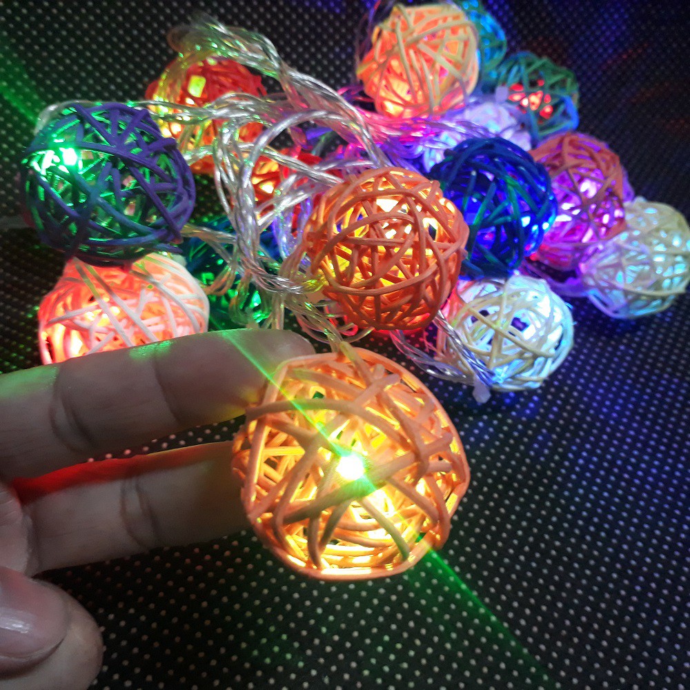 Dây đèn led trang trí phòng ngủ và ngoài trời cho Giáng sinh Tết loại Cầu mây nháy dài 4m - 18 bóng mã 26006