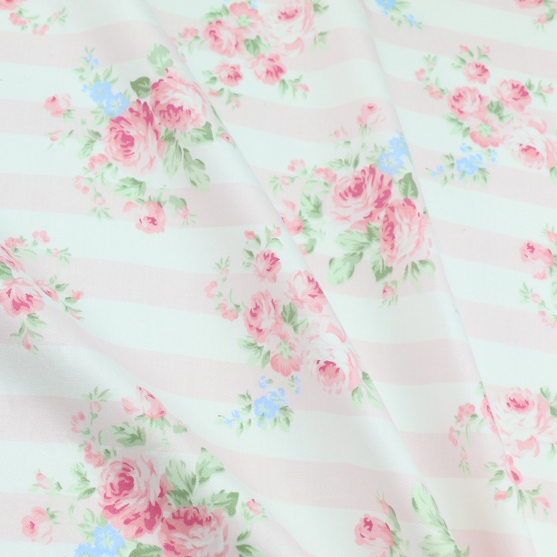 Vải Cotton Nguyên Chất 100x235cm In Họa Tiết Hoa Hồng Làm Đồ Thủ Công DIY