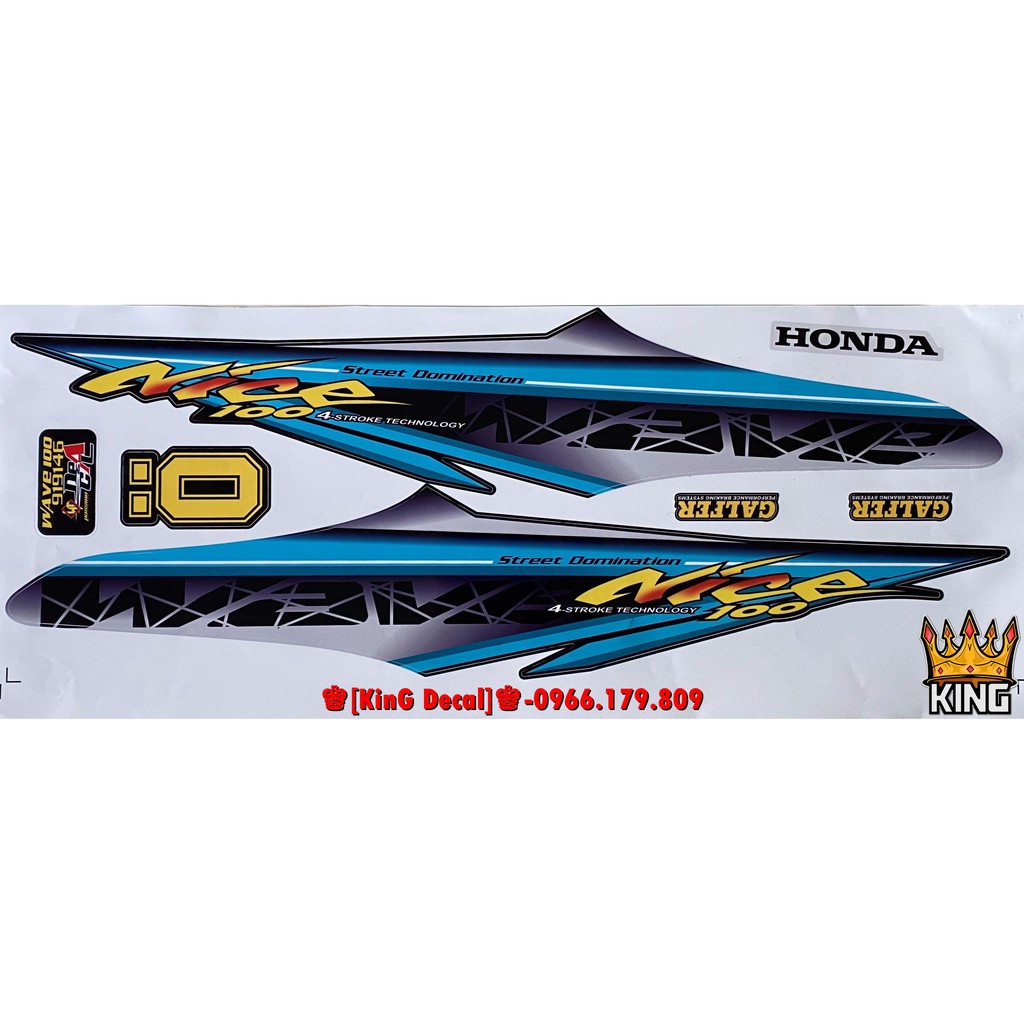 Tem Rời Wave 50cc,100cc Nice Xanh Ver 2 - Ảnh Thật