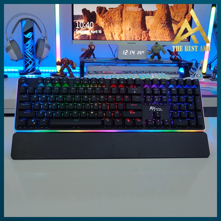 Bàn Phím Cơ Gaming Có Dây Xuyên Led RGB Royal Kludge RK918 Màu Trắng - Bàn Phím Máy Tính Laptop Chơi Game