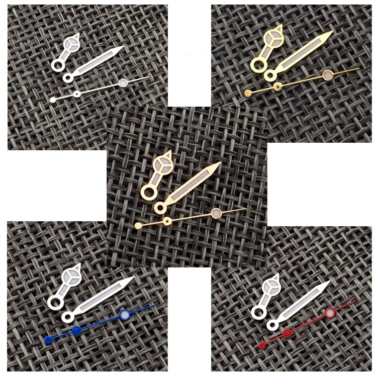 Steel Watch Hands Blue Luminous Wristwatch Pointer Replacement for NH35 NH36 Watch Movement Repair Parts