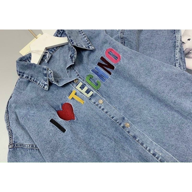 Sơ mi jean chữ 104k(10)