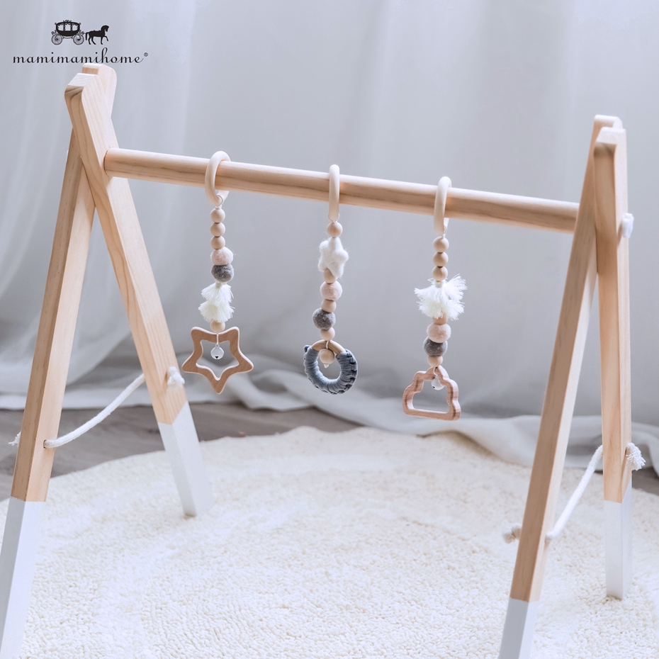 Set 3 đồ chơi gặm nướu MAMIMAMIHOME bằng gỗ hình hoạt hình cho bé sơ sinh
