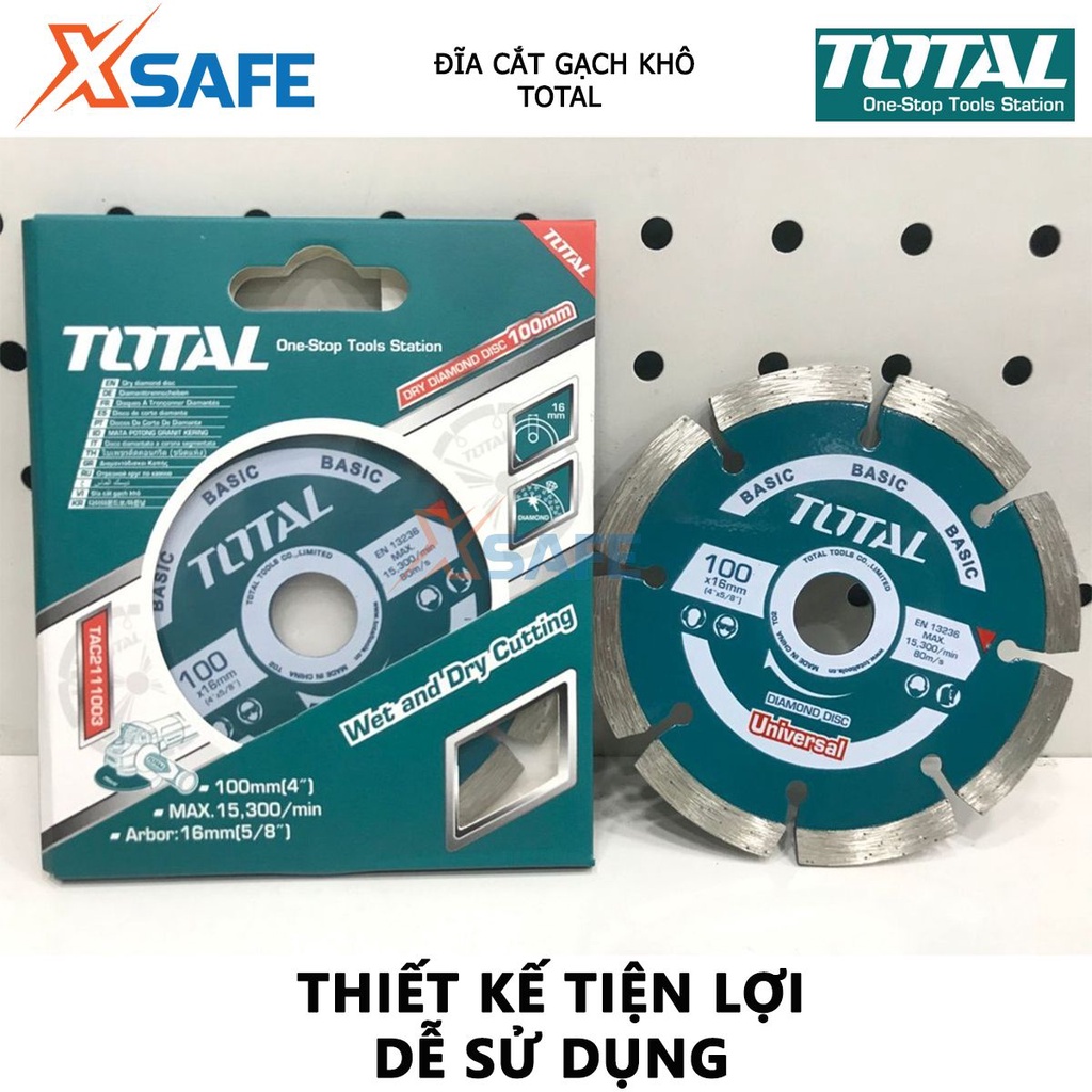 Đĩa cắt gạch khô TOTAL Đĩa cắt mini đủ size, chiều rộng lưỡi 7.5mm, dùng để cắt gạch ngói công nghiệp -