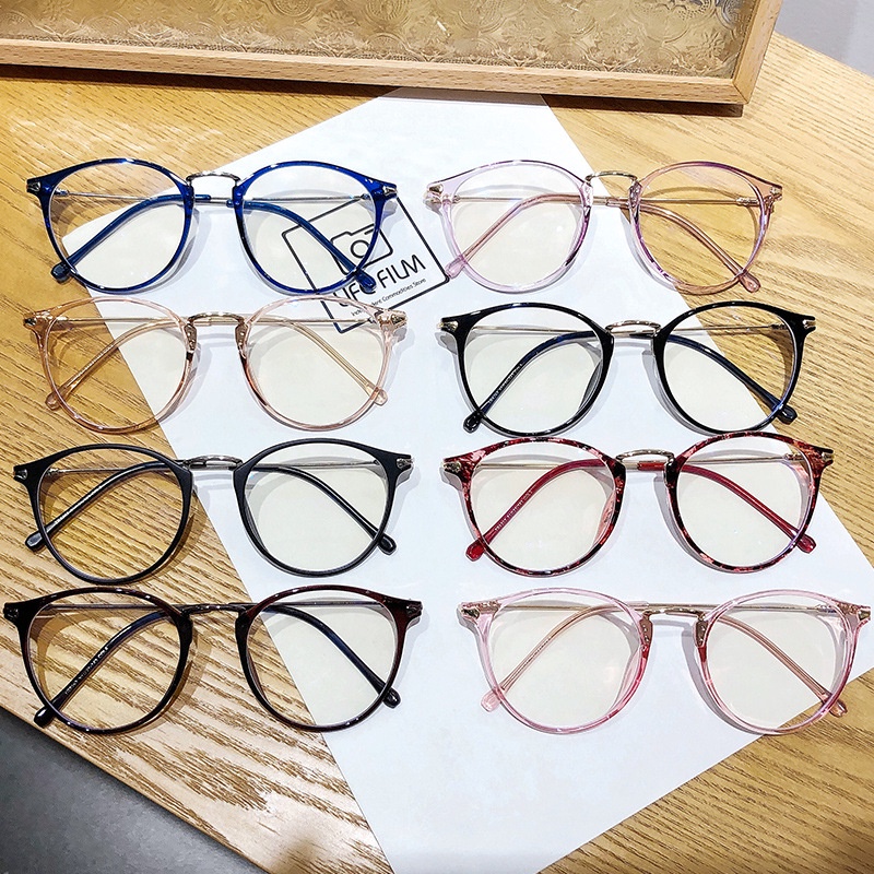 Mắt kính nam nữ VIENDO gọng tròn chống ánh sáng xanh thời trang Hàn Quốc 0~6.0 độ (cắt độ cận theo yêu cầu)