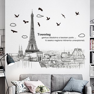 decal dán tường tháp Pari